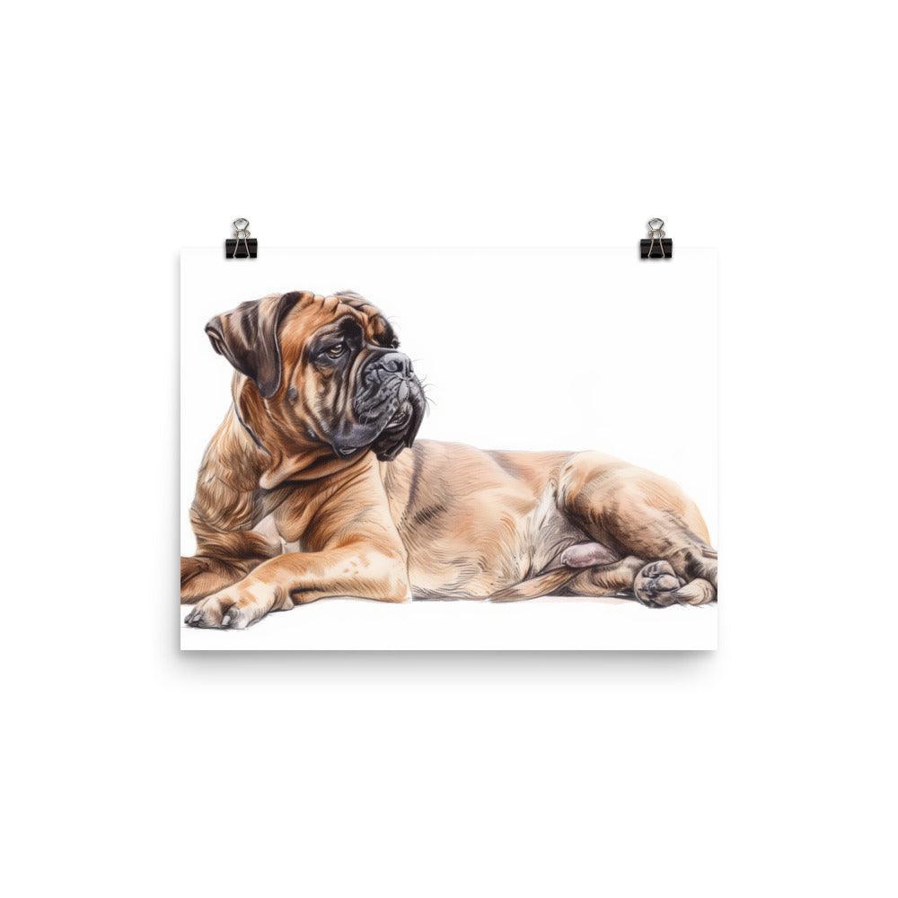 Bullmastiff Sketch Style Drawing Poster - Oh Posters