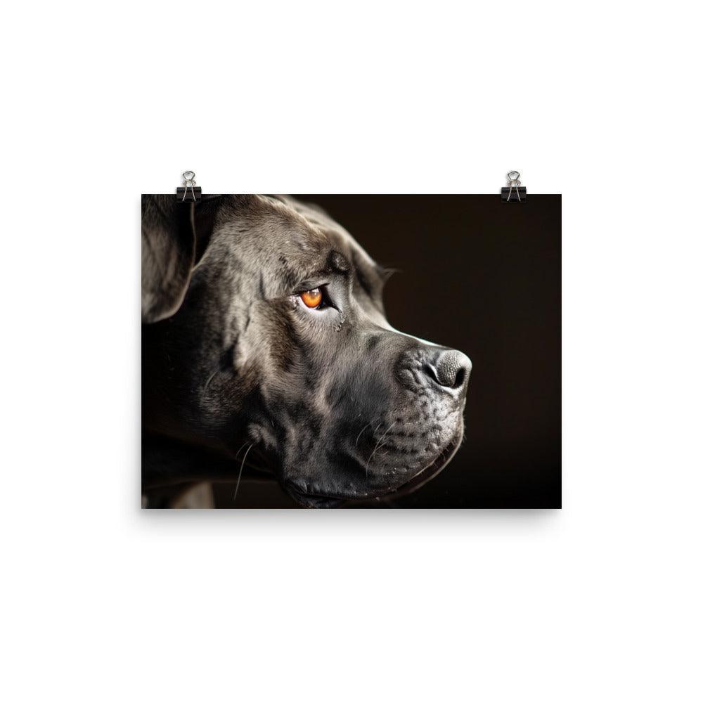 Cane Corso Side Profile in Shadow Portrait Poster - Oh Posters