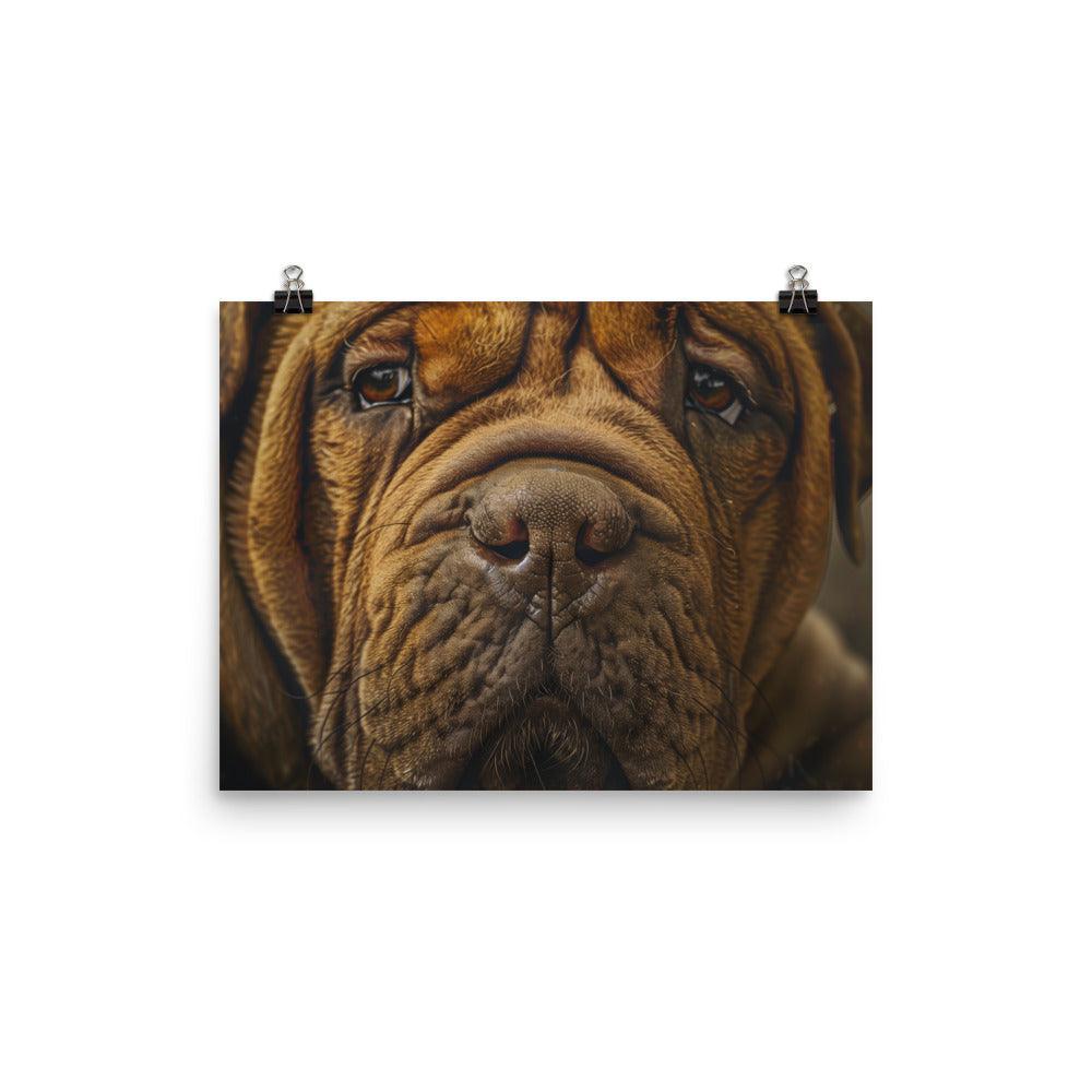 Chinese Shar-Pei Close-Up Wrinkled Face Portrait Poster - Oh Posters