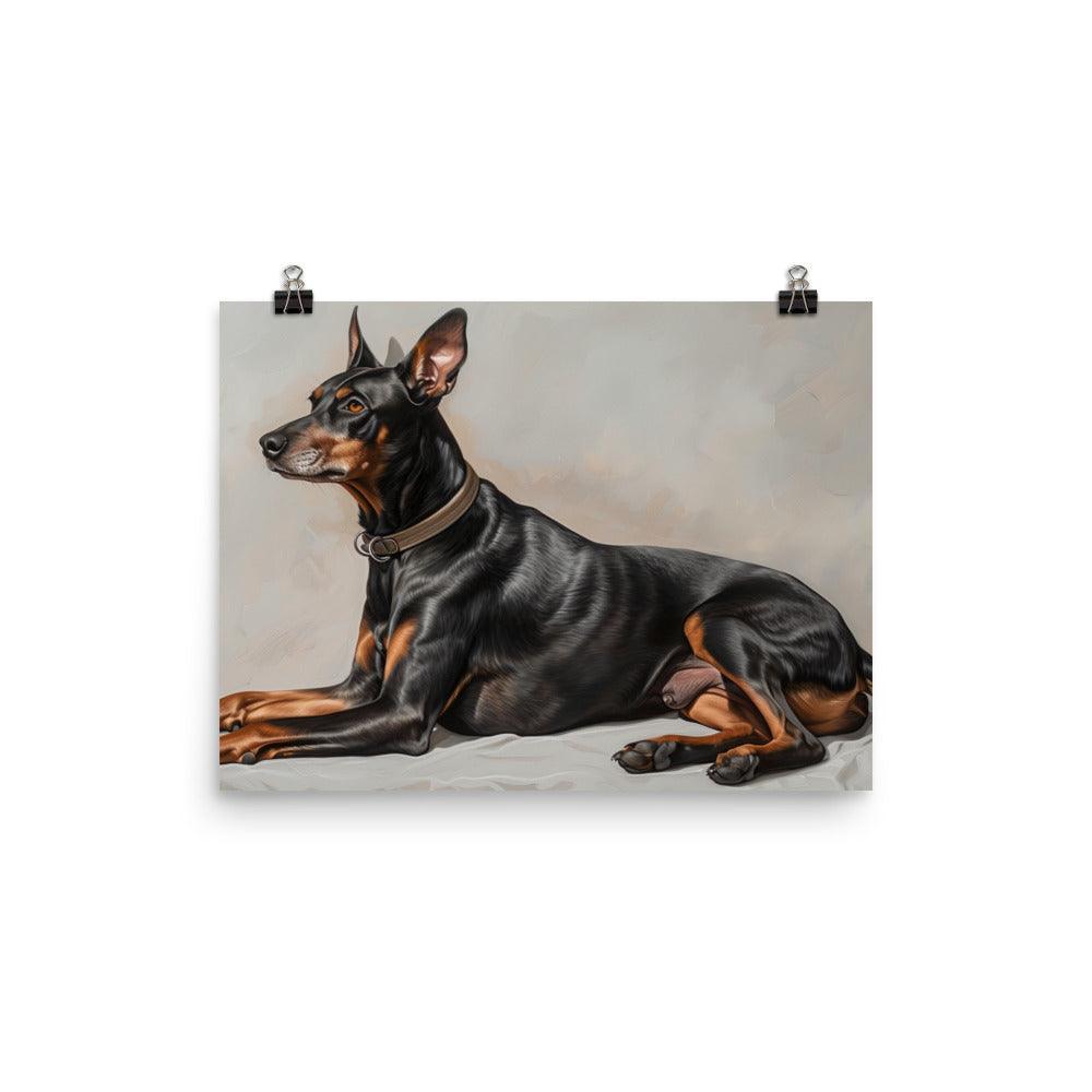 German Pinscher Realistic Side Pose Portrait Poster - Oh Posters