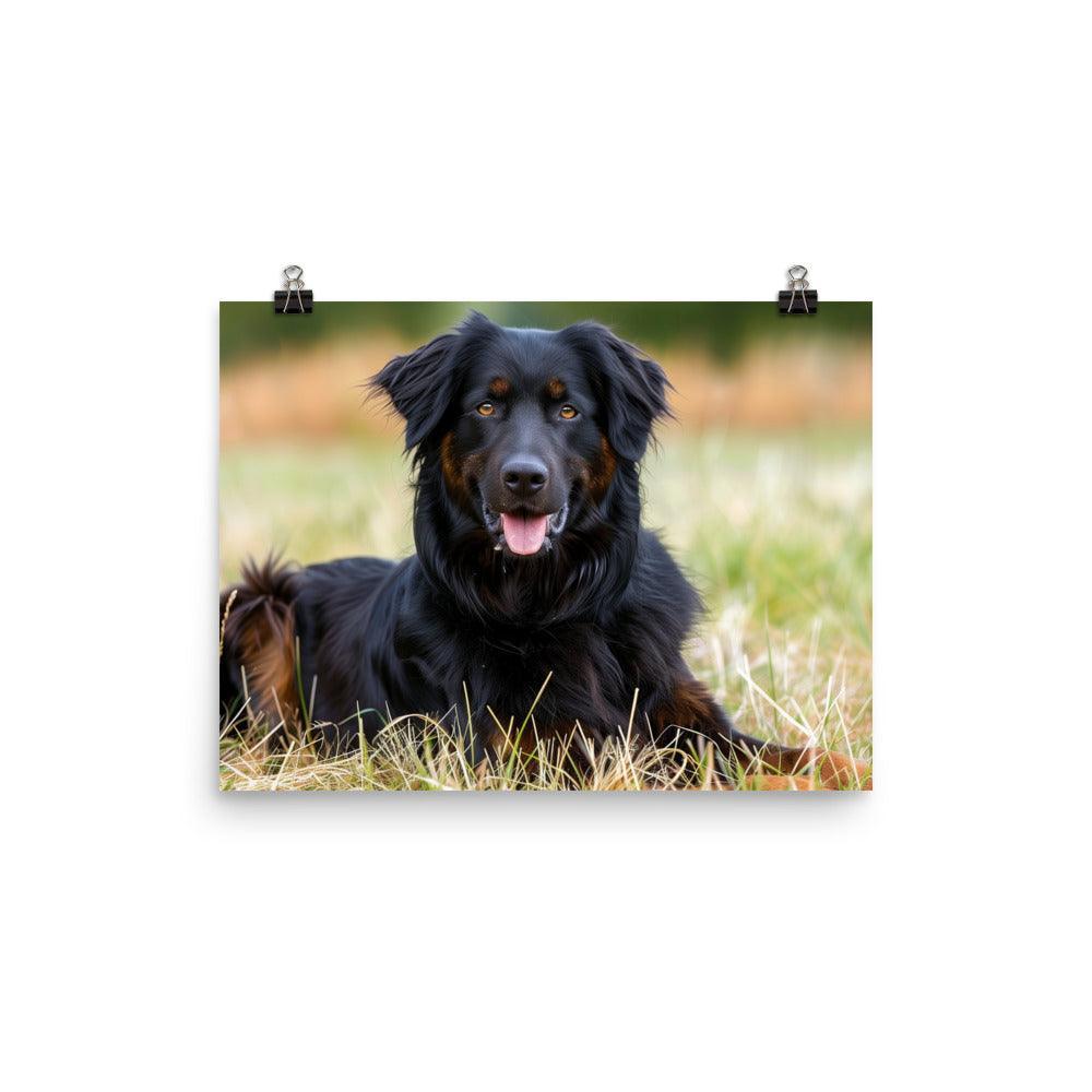 Hovawart Dog Relaxing in Field Photograph Poster - Oh Posters