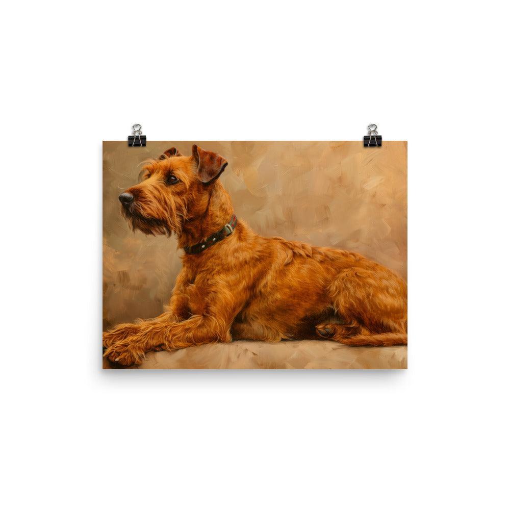 Irish Terrier Lying Down Painting Poster - Oh Posters