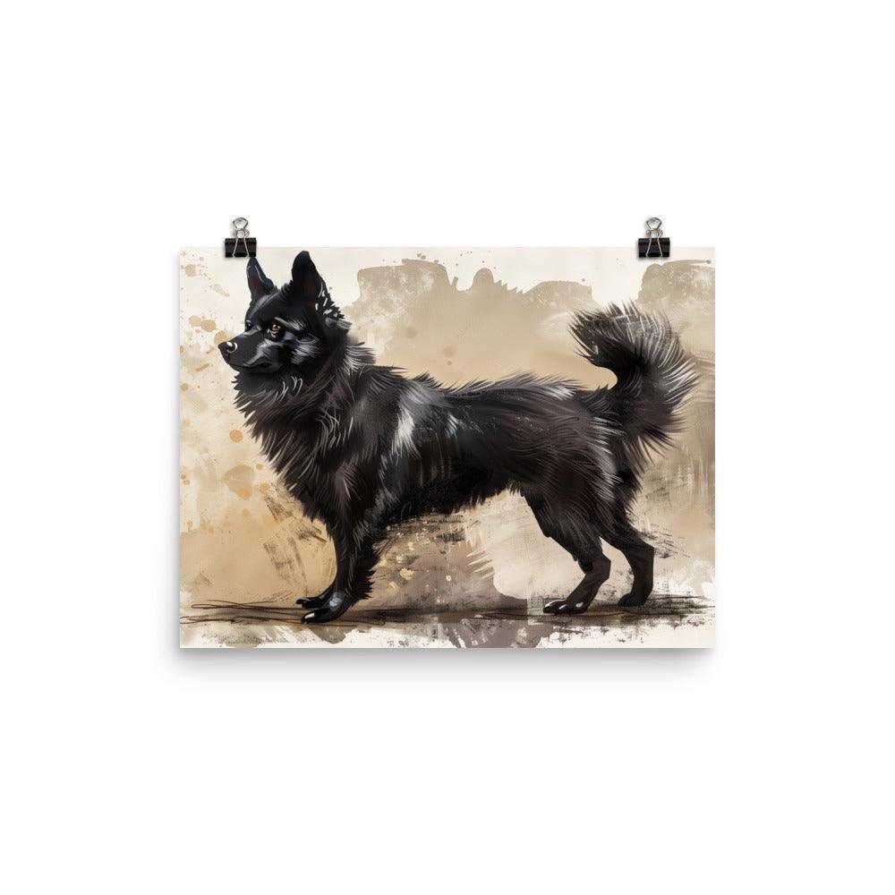 Norwegian Buhund Watercolor Digital Art Poster - Oh Posters