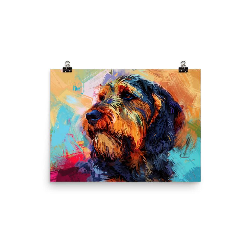 Otterhound Abstract Colorful Dog Art with Vibrant Background Poster - Oh Posters