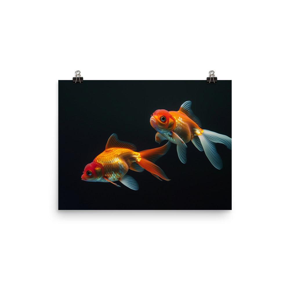 Goldfish Pair Underwater Elegance Digital Art Poster - Oh Posters