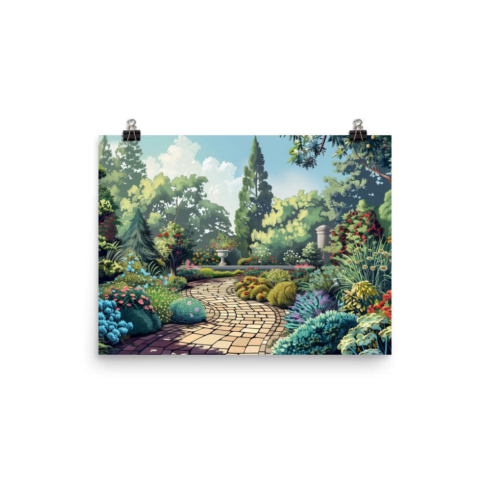 Garden Serene Pathway Scenic Landscape Poster - Oh Posters