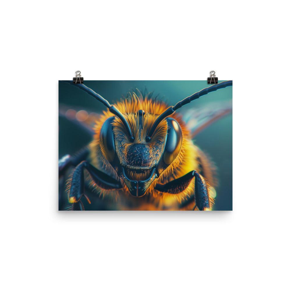 Macro Honeybee Closeup Detailed Insect Photography Poster - Oh Posters