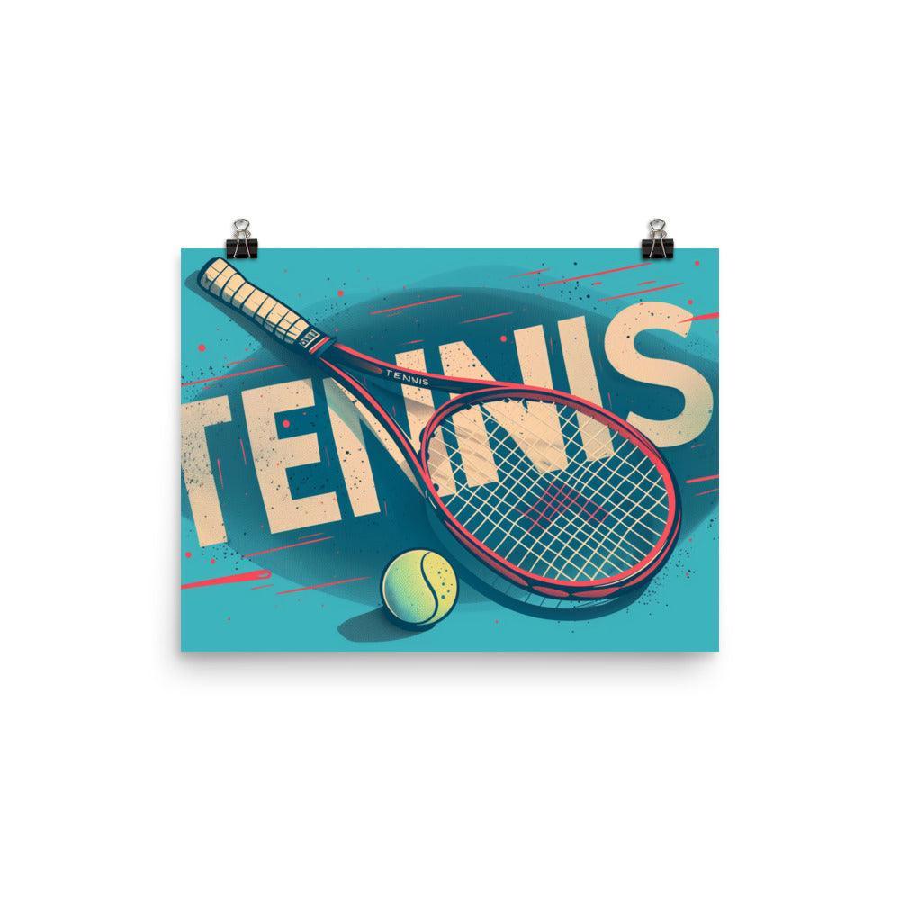 Tennis Racket and Ball Retro Sports Graphic Poster - Oh Posters