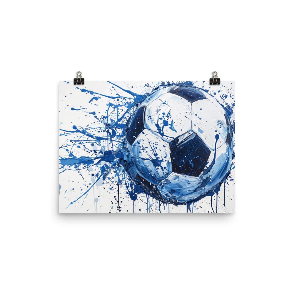 Football Soccer Ball Splatter Paint Abstract Sports Poster - Oh Posters