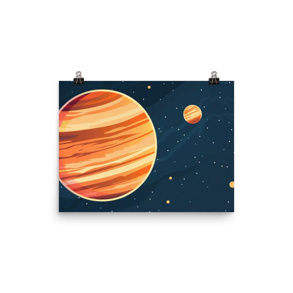 Jupiter and Moons Minimalist Planetary Art Poster - Oh Posters