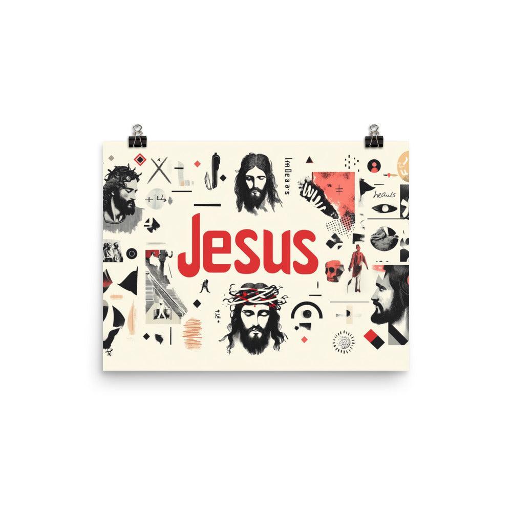 Jesus Modern Minimalist Spiritual Collage Art Poster - Oh Posters