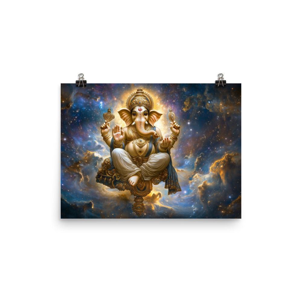 Cosmic Ganesh in a Starry Universe Fantasy Divine Art Poster - Oh Posters