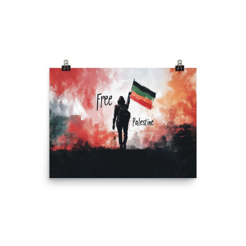 Free Palestine Resistance Flag Silhouette Poster - Oh Posters