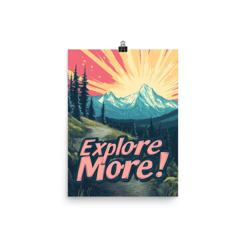 Explore More Mountain Sunset Scene with Pathway and Pink Sky Poster - Oh Posters