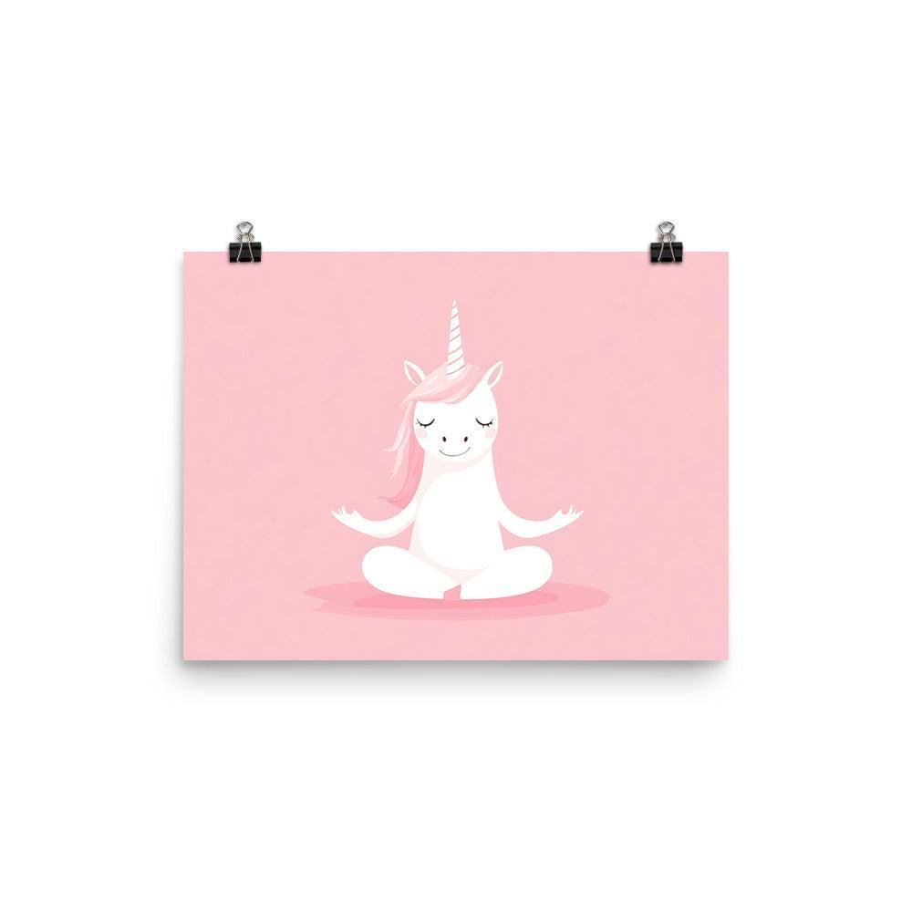 Calm and Peaceful Unicorn Yoga Tranquility Meditation Design Poster - Oh Posters