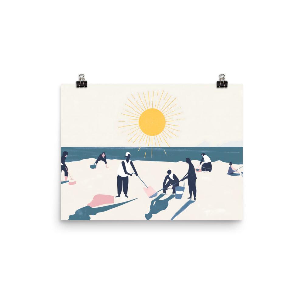Beach Cleanup Community Sun Fun Coastal Care Inspiration Poster - Oh Posters