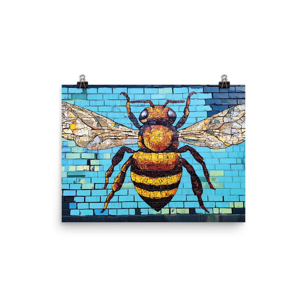 Manchester Iconic Bee Street Art Tribute Vibrant Urban Mural Poster - Oh Posters