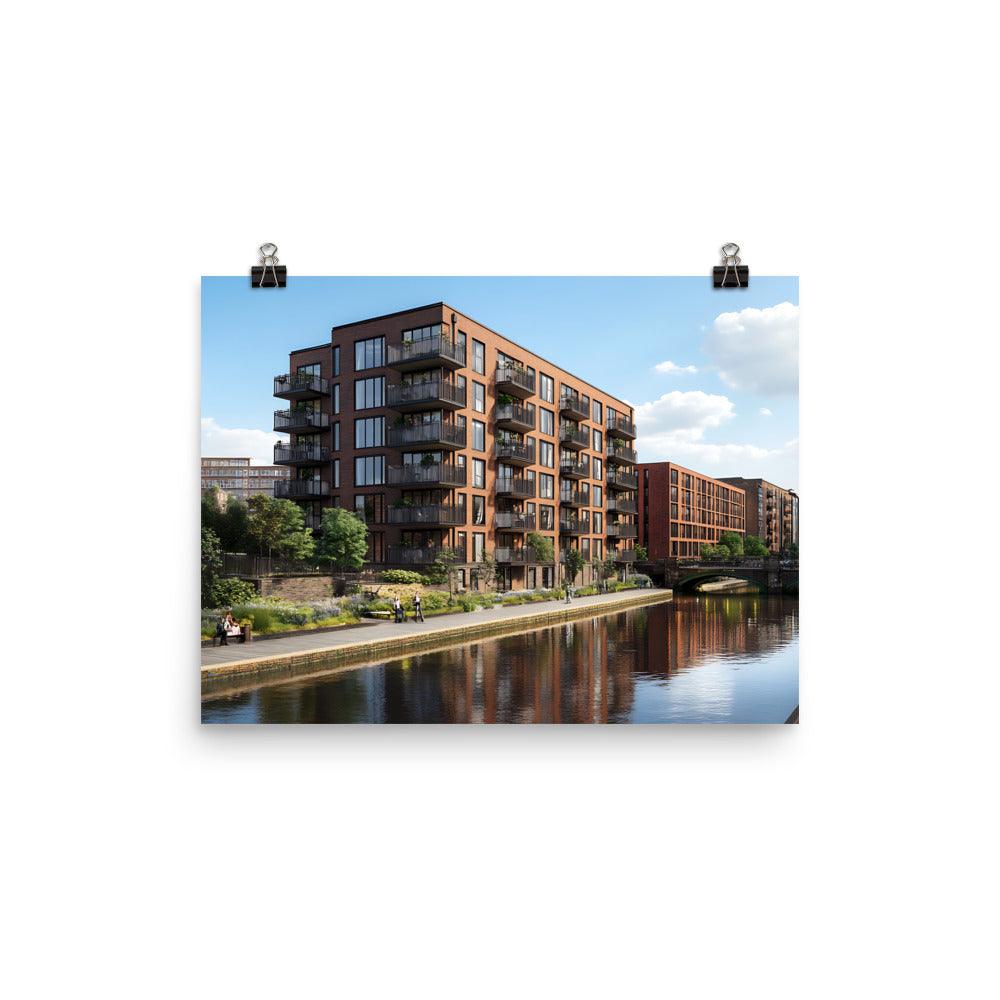 Manchester Canal Side Living Serenity Architecture Poster - Oh Posters