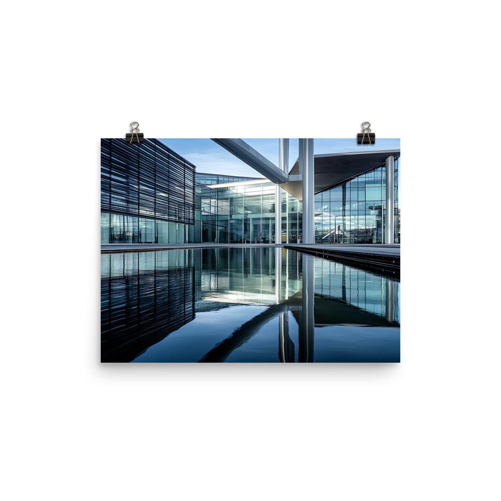 Contemporary Manchester Architecture Reflection Aesthetic Poster - Oh Posters