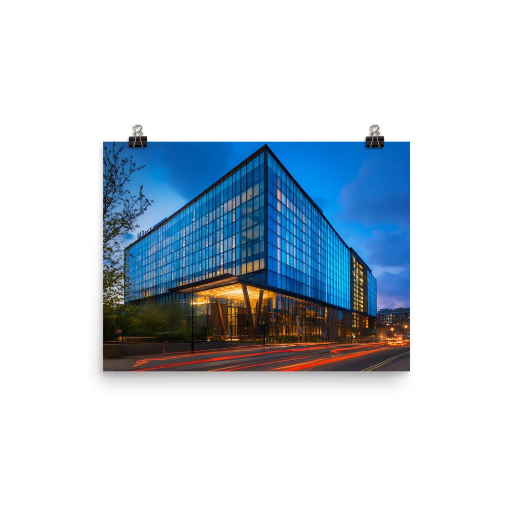 Manchester Modern Architecture Nightscape Poster - Oh Posters