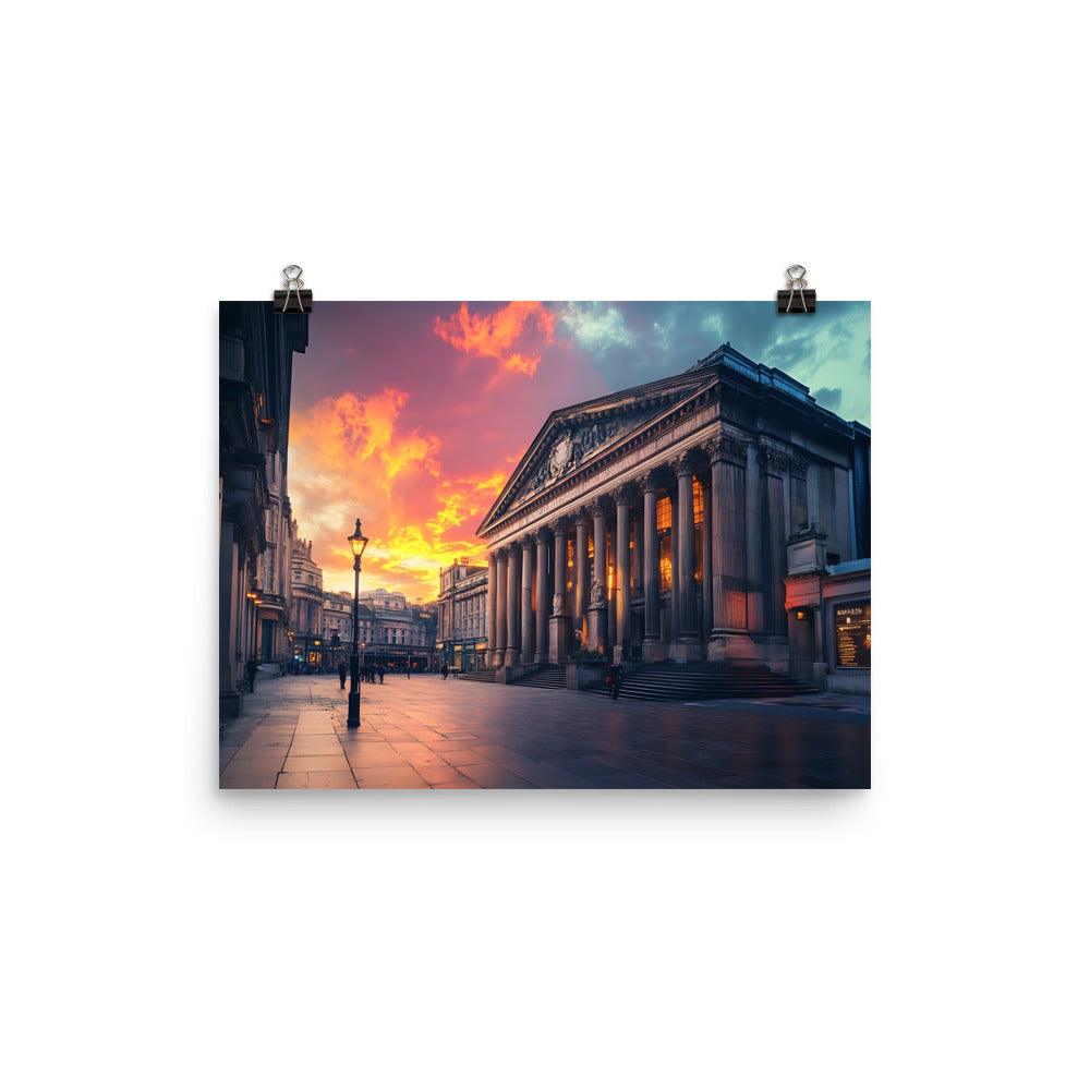 Manchester Cityscape at Dusk with Historic Architecture Poster - Oh Posters