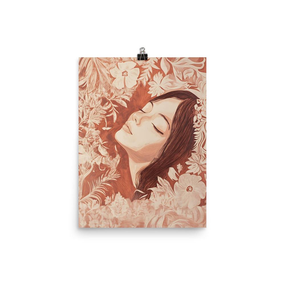 Boho Floral Serenity Dreamscape in Earthy Tones Poster - Oh Posters