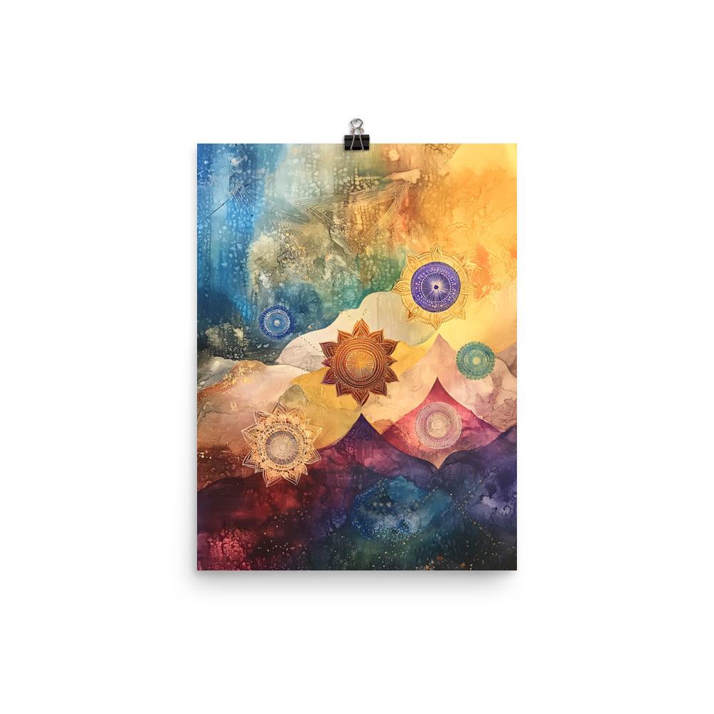 Boho Cosmic Mandala Dreamscape Serenity Art Poster - Oh Posters