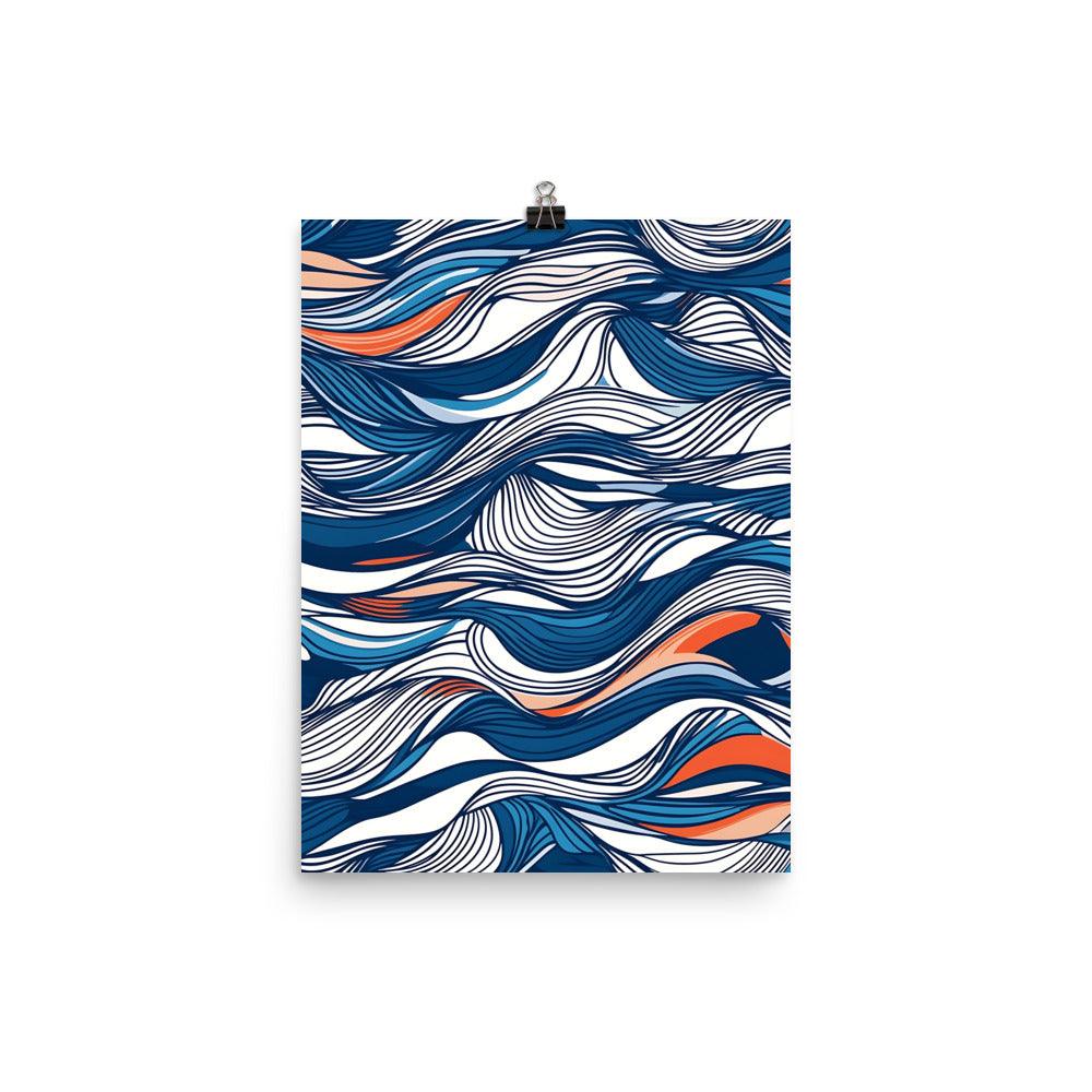 Boho Ocean Waves Abstract Art Flowing Patterns for Free Spirits Poster - Oh Posters