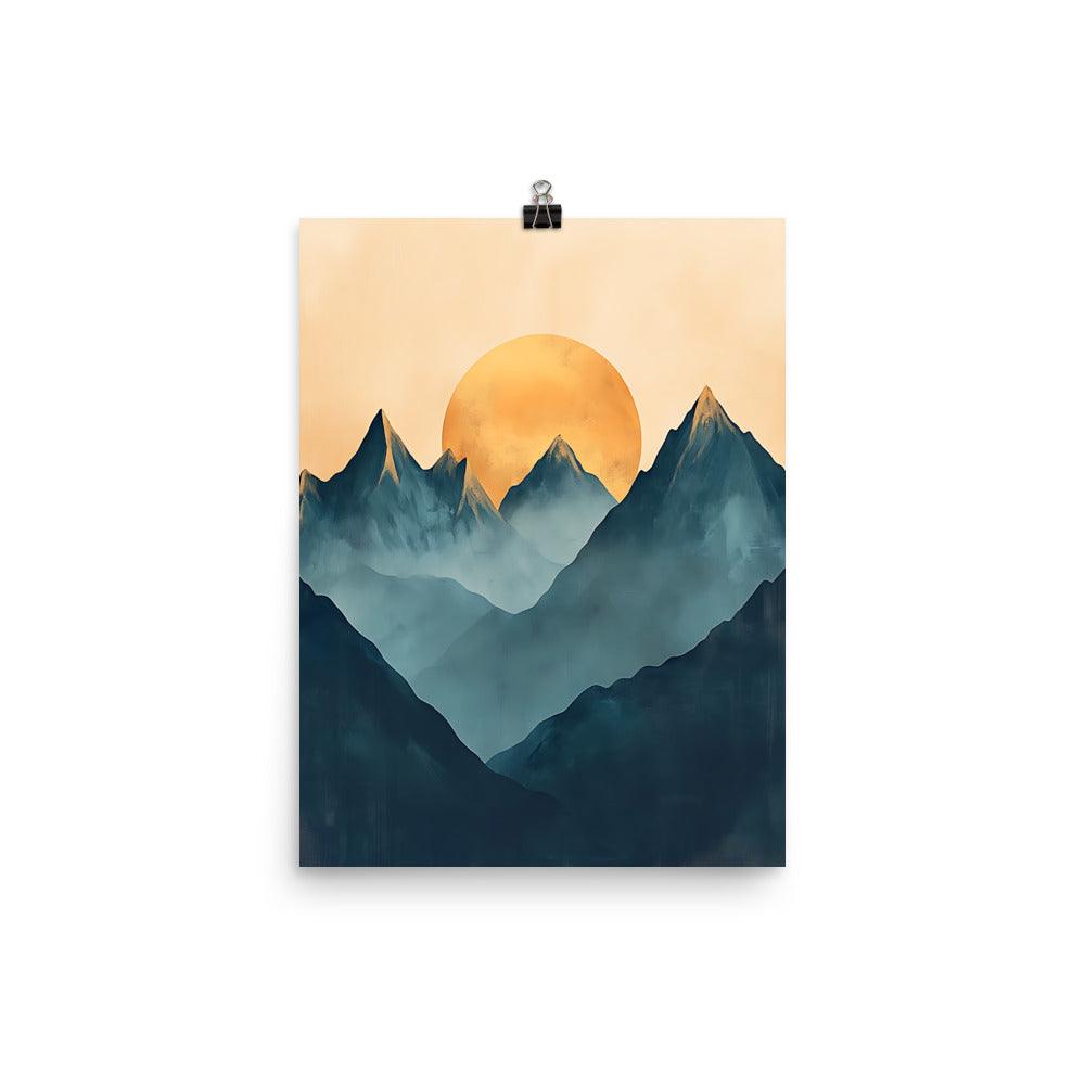 Boho Mountain Sunrise Serenity Canvas Art Poster - Oh Posters