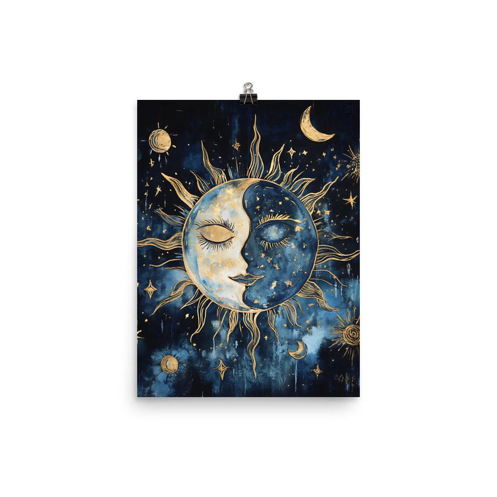 Celestial Sun and Moon Boho Magic Poster - Oh Posters