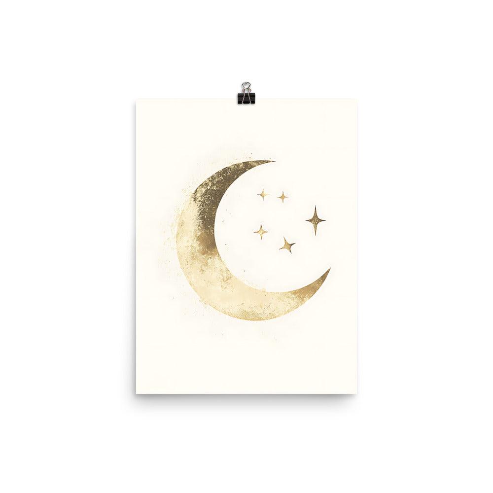 Boho Moon and Stars Celestial Vibe Poster - Oh Posters