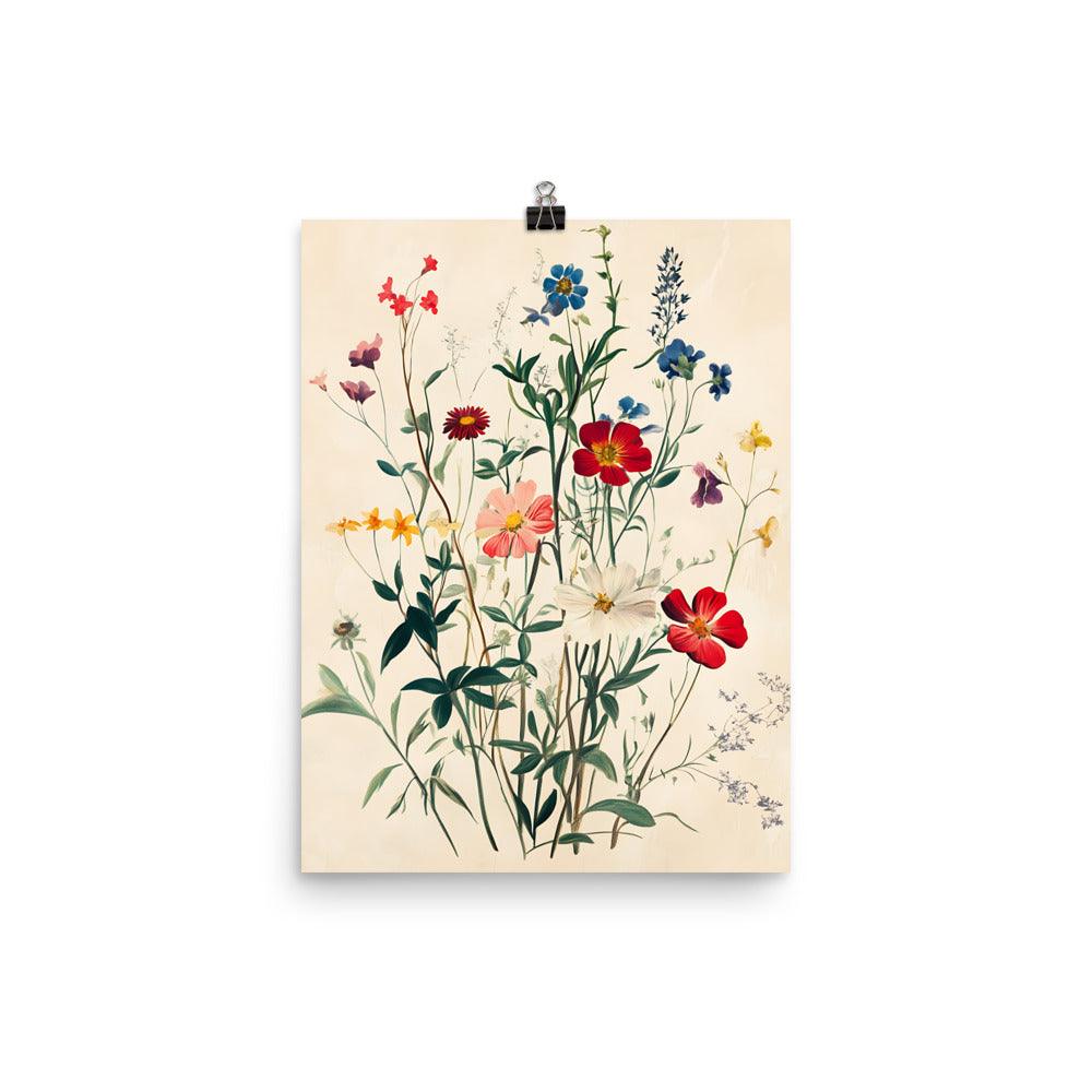 Boho Wildflower Bouquet Aesthetic Blissful Nature Inspired Poster - Oh Posters