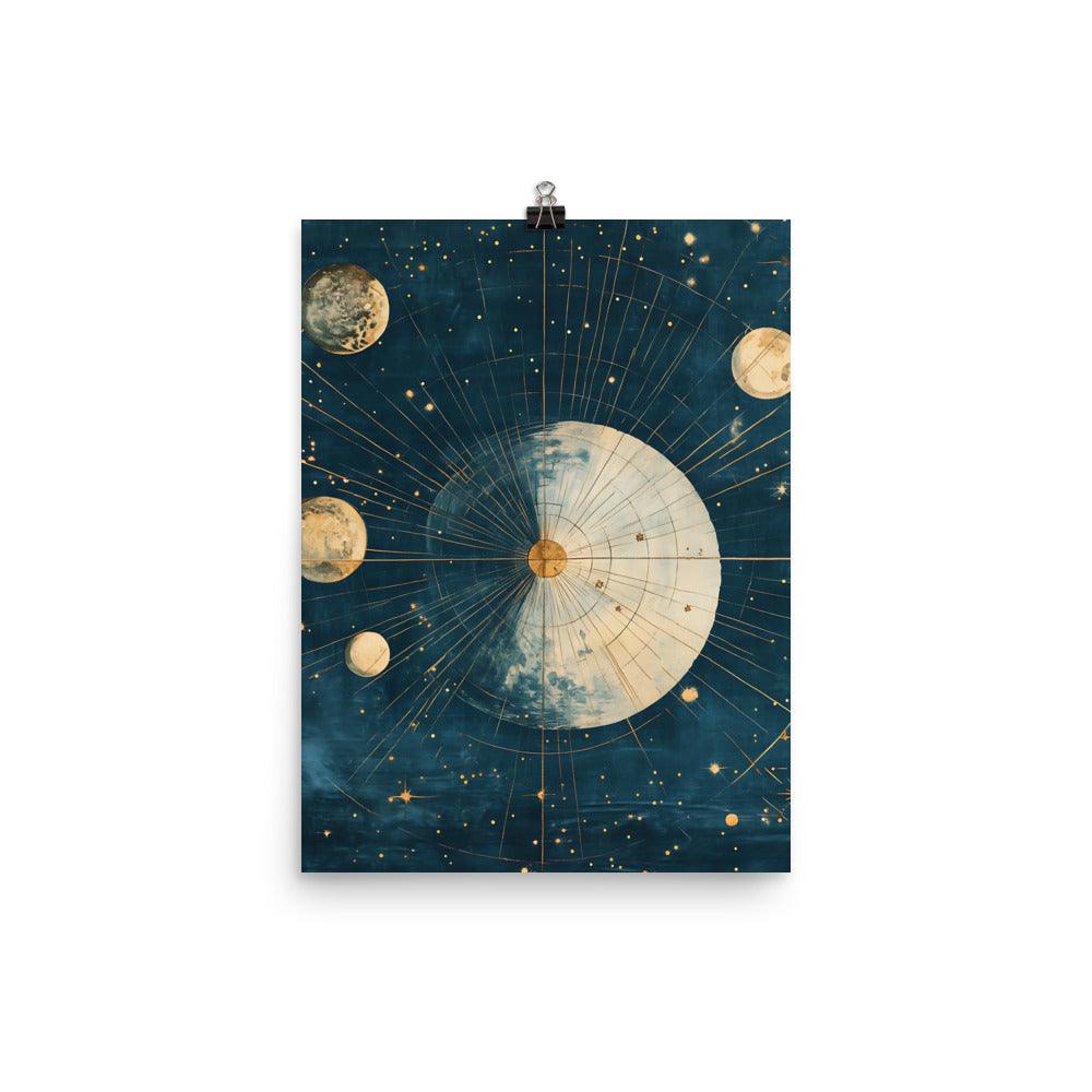 Boho Celestial Moon Phases Cosmic Exploration Poster - Oh Posters