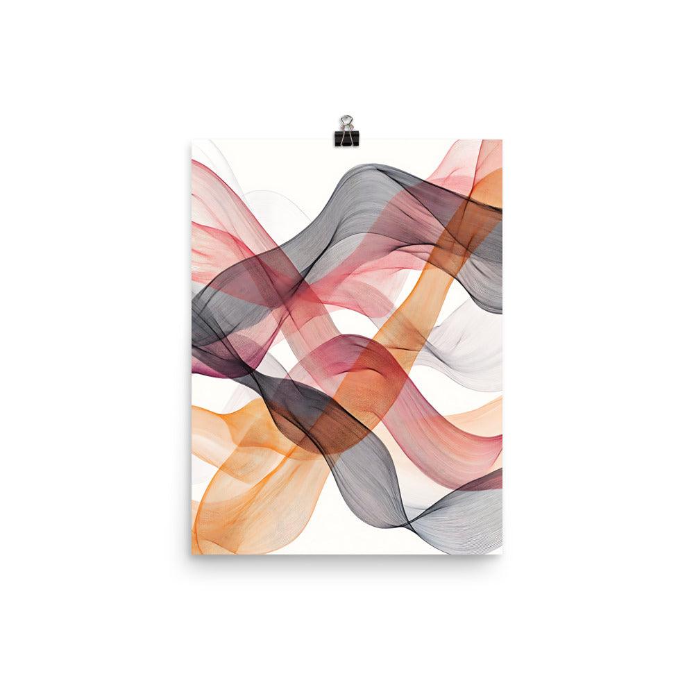 Boho Abstract Waves in Earthy Tones Poster - Oh Posters