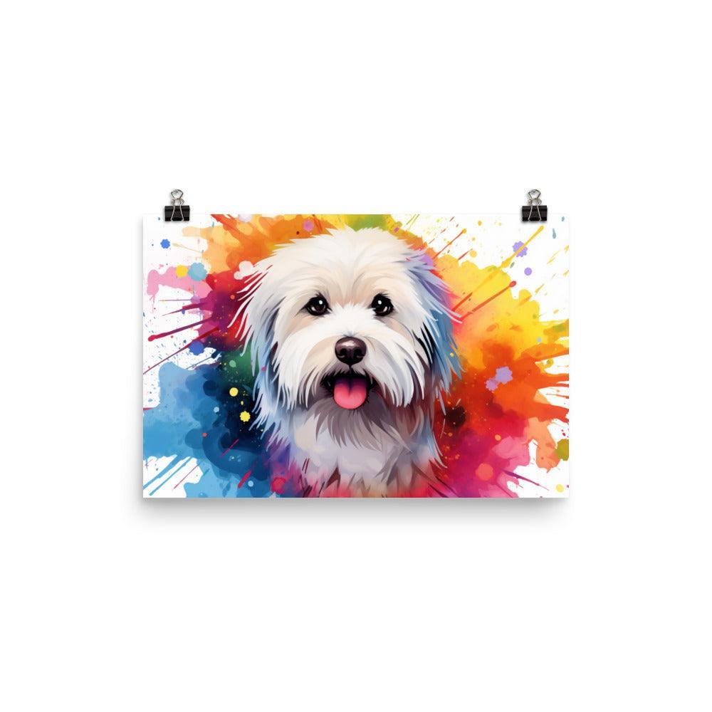 Coton De Tulear Radiant Watercolor Splatter Art Poster - Oh Posters