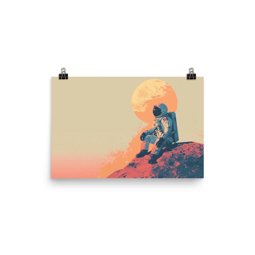 Cosmic Explorer Contemplation Space Travel Digital Art Poster - Oh Posters