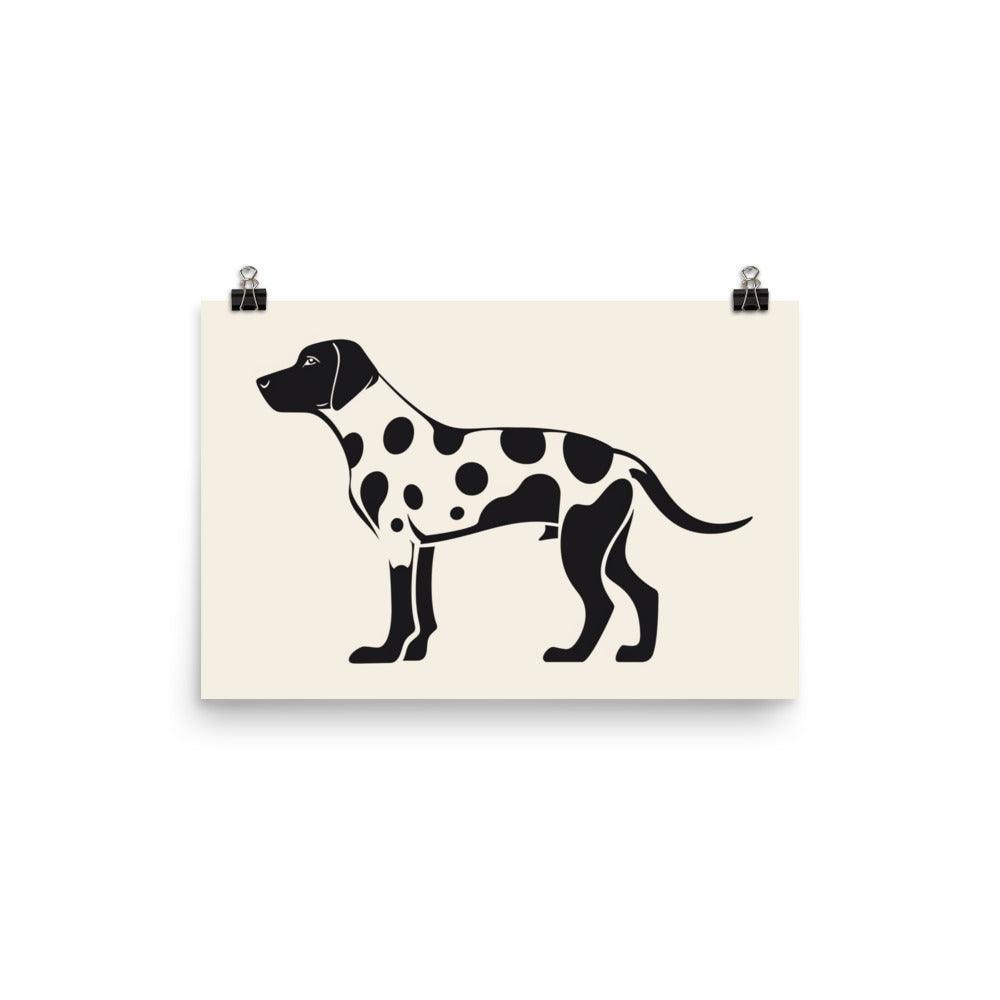 Dalmatian Silhouette Modern Art Black and White Animal Poster - Oh Posters