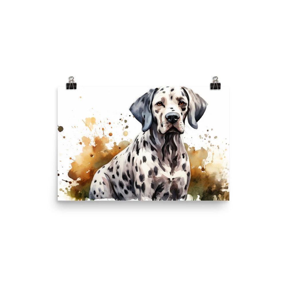 Dalmatian Splatter Paint Effect Dog Illustration Poster - Oh Posters