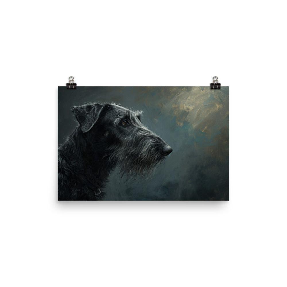 Deerhound Detailed Portrait in Moody Tones Poster - Oh Posters