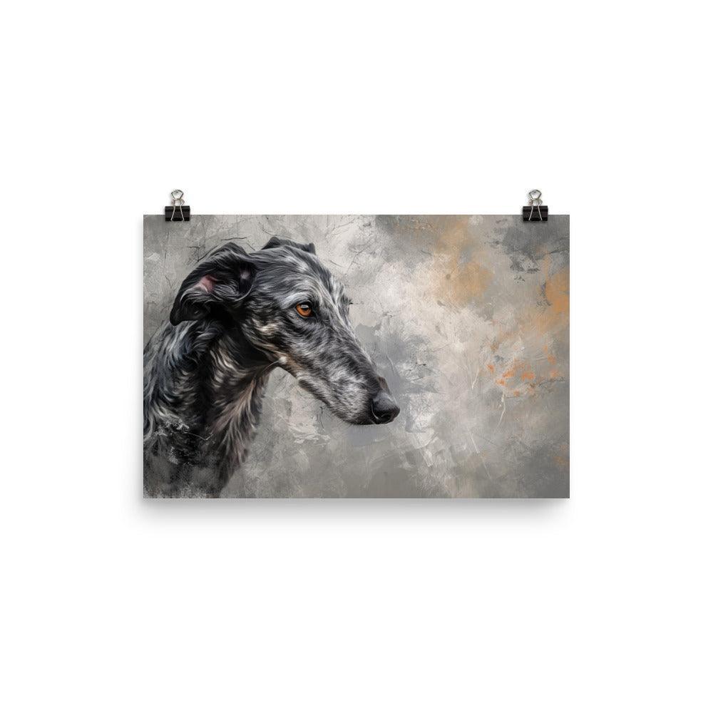 Deerhound Abstract Textured Art Dog Poster - Oh Posters