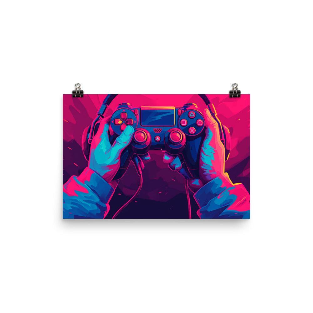 Handheld Console Intense Gaming Digital Art Poster - Oh Posters