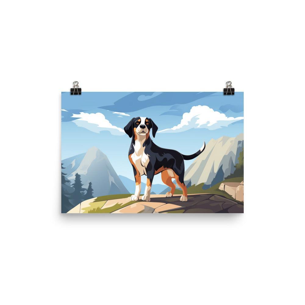 Entlebucher Mountain Dog Animated Alpine Adventure Poster - Oh Posters