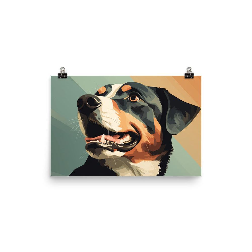 Entlebucher Mountain Dog Modern Geometric Art Poster - Oh Posters