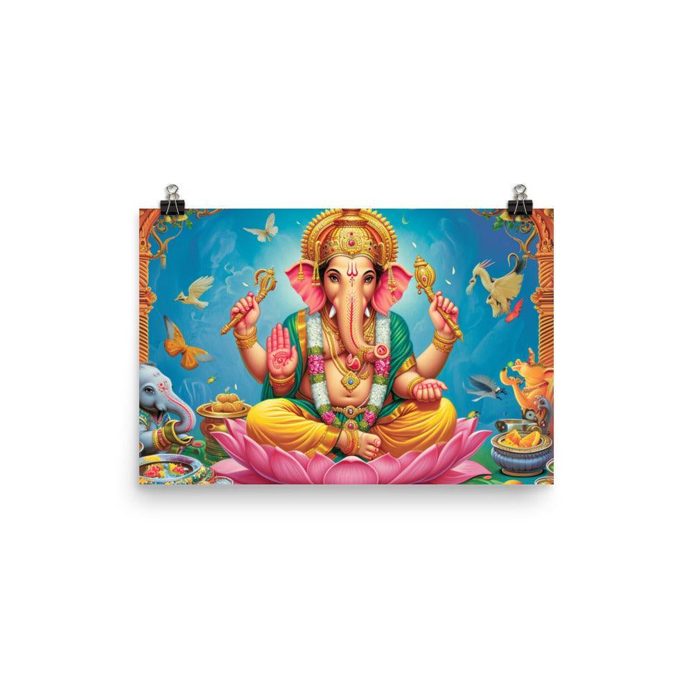 Ganesha Vibrant Mythological Artwork Poster - Oh Posters