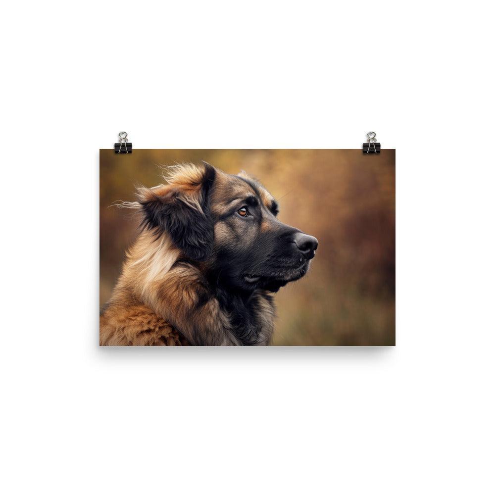 Estrela Mountain Dog Autumn Profile Portrait Poster - Oh Posters