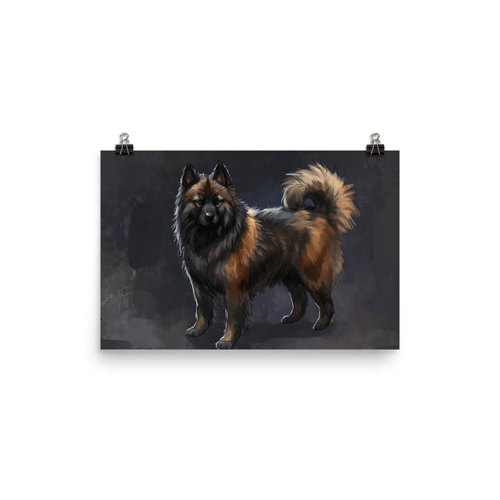 Eurasier Dog in Profile Digital Painting Poster - Oh Posters