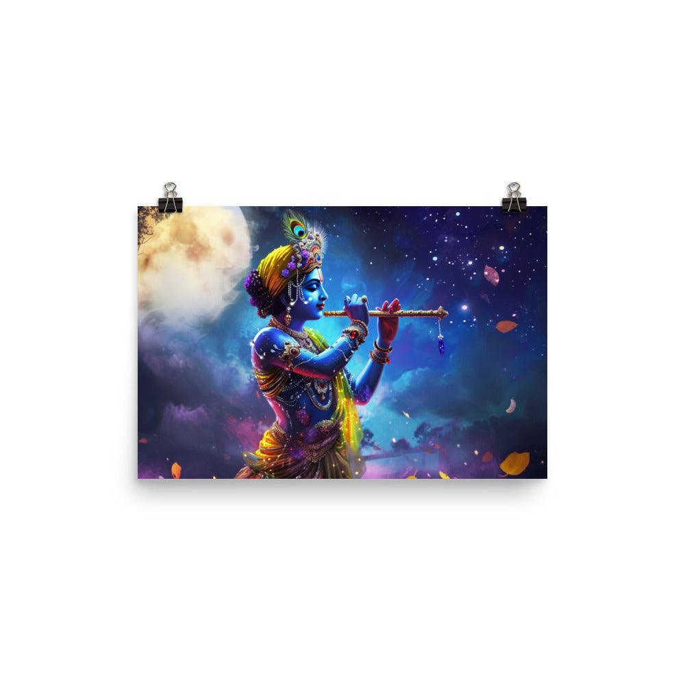 Krishna Enchanted Forest Nighttime Poster - Oh Posters