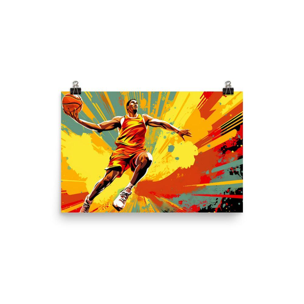 Dynamic Slam Dunk Basketball Action Poster - Oh Posters