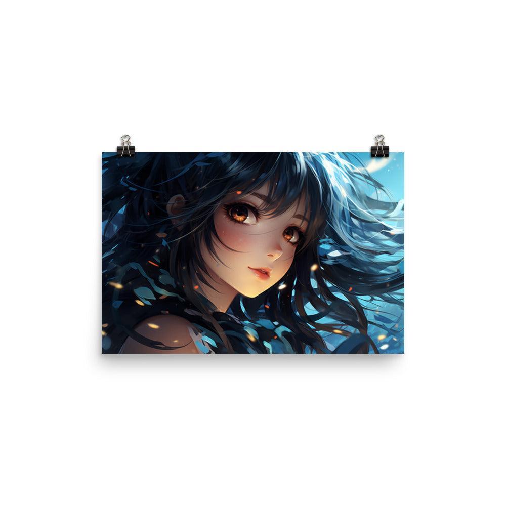 Mystic Azure Anime Girl Poster - Oh Posters