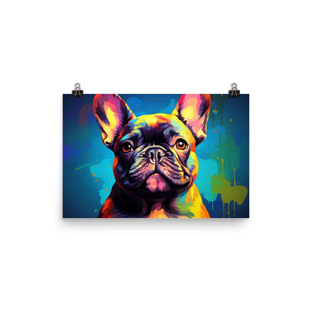 French Bulldog Vibrant Pop Art Style Poster - Oh Posters